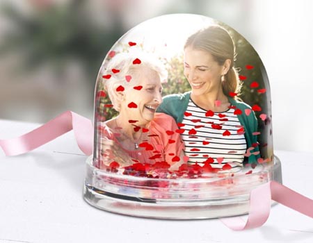 Boule à paillettes coeur