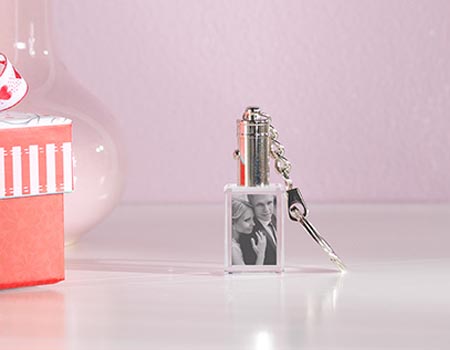 Porte-clés photo cristal