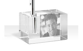 porte stylo cristal avec photo