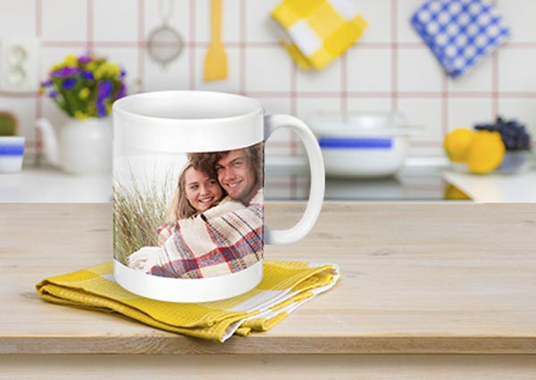 mug photo classique avec marquage par sublimation de la photo en panorama