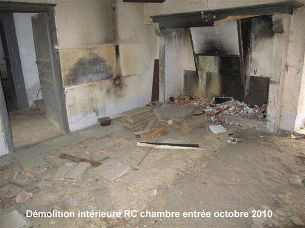  Photo: Démolition intérieure RC chambre entrée octobre 20
