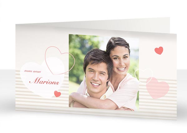 faire-part mariage grand format avec enveloppe, personnalisé avec photos