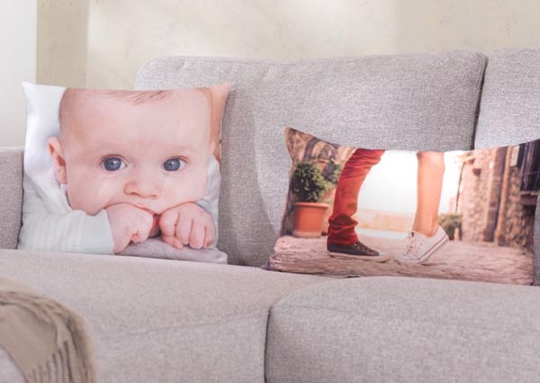 Coussin avec votre photo préférée sur toute la surface