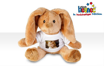 lapin en peluche avec photo Cewe Comboost