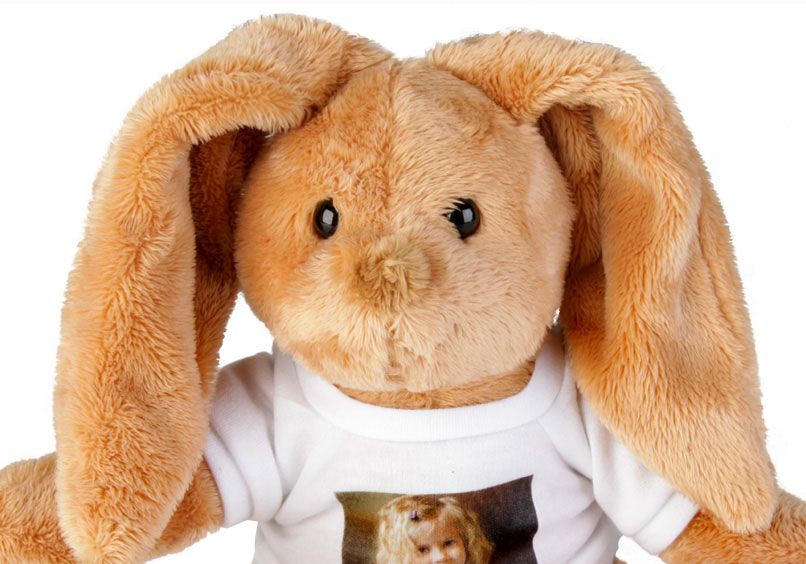 Peluche lapin personnalisée photo