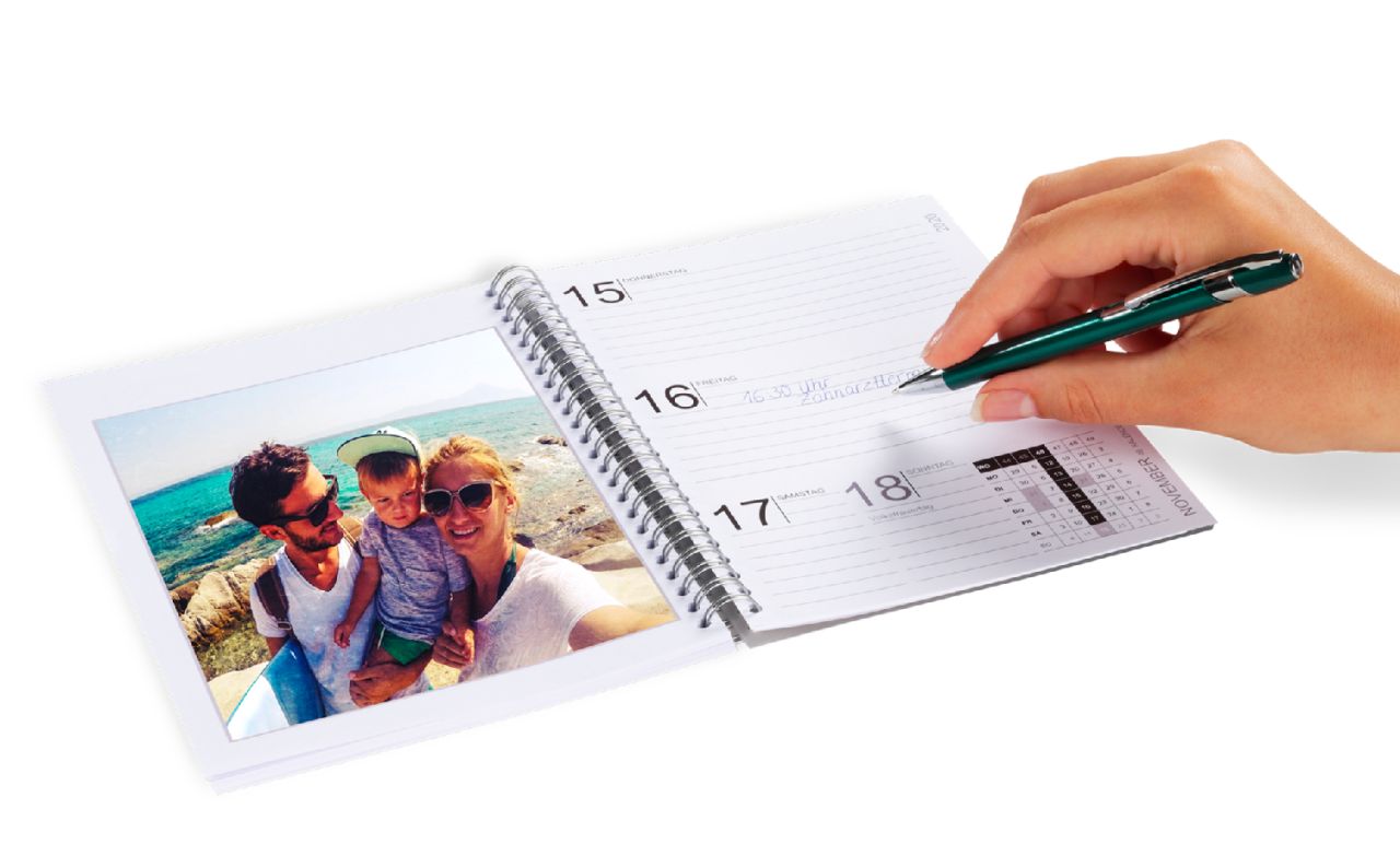 Agenda photo format A5 personnalisé avec photos et textes